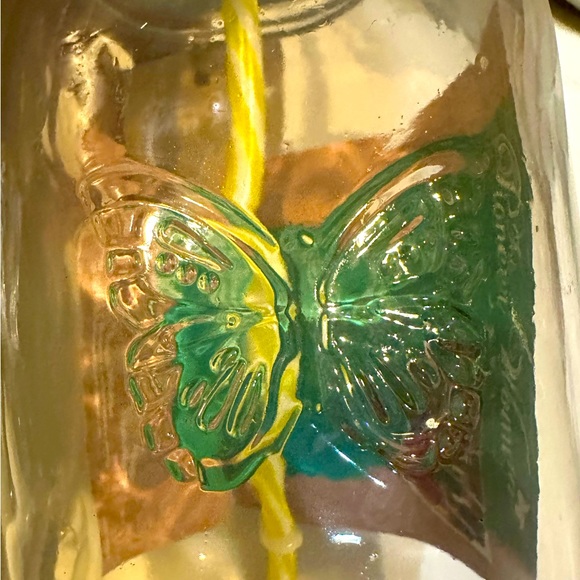 PIONEER WOMAN 32oz CLEAR LEMONADE MASON MUG WITH STRAW SIMPLE HOMEMADE GOODNESS - Picture 11 of 13